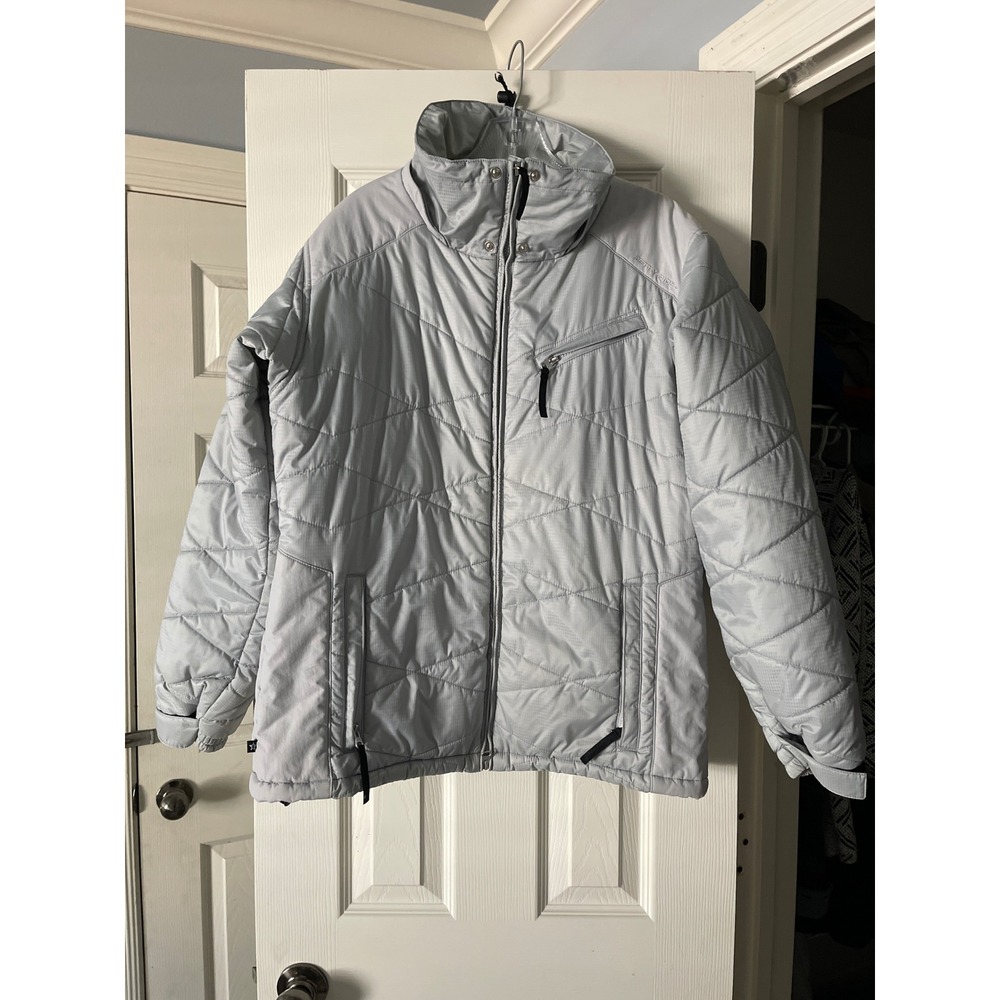 Betty‎ Rides Elements Sz Med Quilted Puffer Jacket Snowboarding Ski Gray Zip